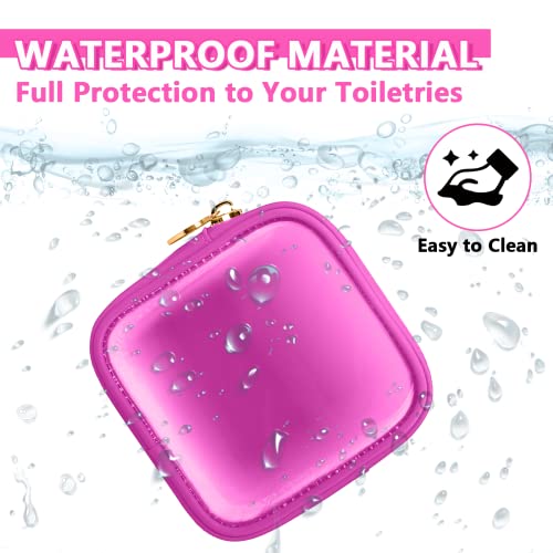 UIXIZQ Clear Mini Makeup Bag, Small Nylon&PVC Cosmetic Travel Bag TSA Approved Toiletry Bag with Zipper, Preppy Transparent Coin Purse for Women Men Girls(Mini-Hot Pink) - color: Bubblegum-Clear, size: Mini