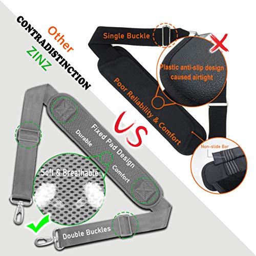 ZINZ Bag Shoulder Strap, Padded Adjustable Shoulder Strap Replacement - color: Grey, size: 57"