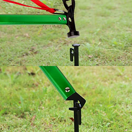 Carbon Steel Aluminum Camping Hammer, 12" Small Lightweight Three-in-One Functional Tent Stake Hammer for Hiking Kit Green - color: Green