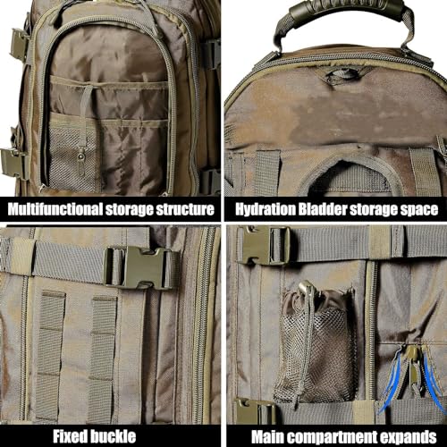Miramrax Tactical Backpack Military Army Daypack - Assault Pack for Men Molle Backpacks Bug Out Bag 3 Day Pack for Hiking Camping Travel Hunting Rucksack Trekking Green - color: Green
