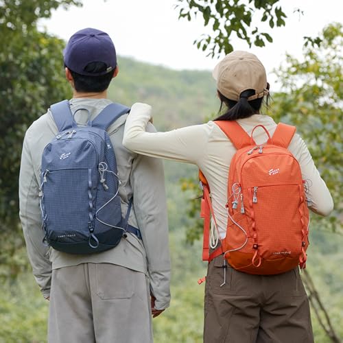23L Lightweight Hiking Backpack, Terracotta Daypack with Pole Holder - color: 23l-terracotta