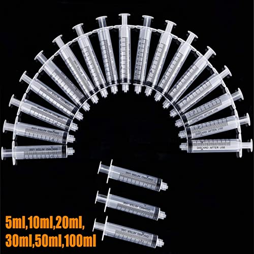 10 Pack 10ml Plastic Syringe Luer Lock With Measurement No Needle for Scientific Labs Liquid Measuring, 10ml 10pcs