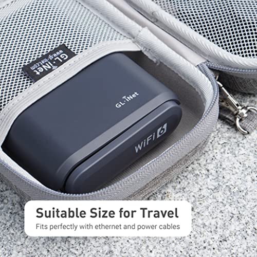 GL.iNet Gadget Organizer Case for Travel Routers GL-AXT1800/ GL-MT3000/ GL-SFT1200/ GL-E750, Chargers, Cables, and Accessories, Sturdy & Durable Pouch, Hand-carry EVA bag, Anti-shock, Water Resistant - color: Grey