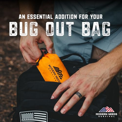 MODERN NEEDS Emergency Sleeping Bag Survival | Emergency Blanket, Bivy Sack & Emergency Bivy for Survival Supplies, Hiking Survival Kit, Compact Sleeping Bag & Camping Safety Equipment | - size: 3