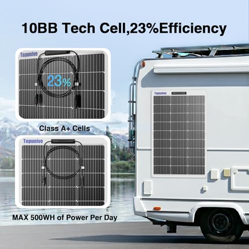 100W 12V Flexible Solar Panel 9BB Monocrystalline Cell 12 Volt Semi-Flexible for Marine RV Trailer Boat Cabin Van Car Uneven Surfaces 12V Battery Charge - size: 100W