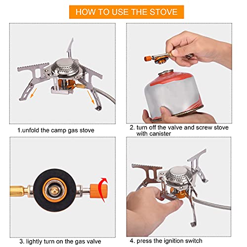 Portable Camping Gas Stove with 1LB Propane Tank Adapter