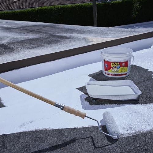 Flex Seal Liquid, Liquid Rubber Coating Sealant, Waterproof, Flexible, Breathable, and UV Resistant, Roof Repair, Basements, RV, Campers, Trailers, Marine, EPDM, Masonry, MAX, White, 2.5 Gallon