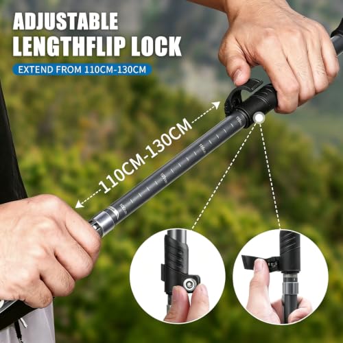 Covacure Hiking Poles Collapsible Lightweight-Aluminum 7075 Trekking Poles - color: Grey