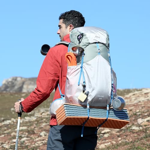 IX INOXTO 55L Internal Frame Waterproof Hiking Camping Backpack with 3L Water Bladder and Rain Cover, Large Lightweight Travel Daypack Rucksack for Climbing (Light Gray) - color: Light Gray