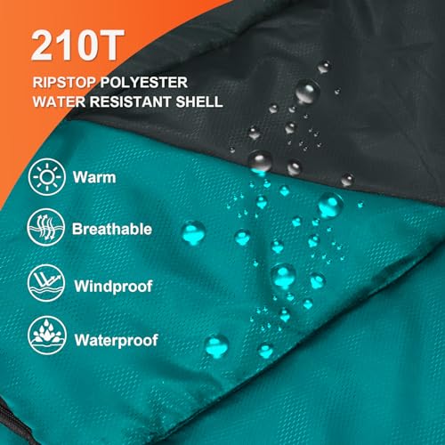 Northroad Mummy Sleeping Bag 14-59 ℉, 3-4 Season Warm & Cool Weather, Summer Spring Fall Lightweight Washable Sleeping Bag for Outdoor Camping Hiking Travel Hunting - color: Blue&Grey