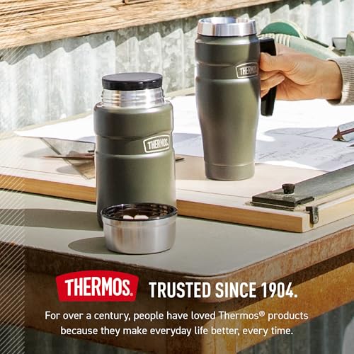 THERMOS Stainless King Vacuum-Insulated Food Jar, 24 Ounce, Matte Red - color: Matte Red, size: 24 Ounce