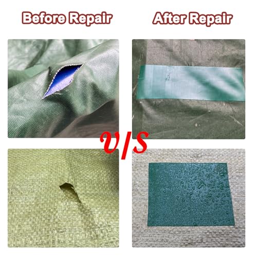 Heavy Duty Awning Repair Tape, Waterproof Strong Adhesive Patch, Instant Fix Tape for Tent, Boat Covers, Tarp, Sail, Canopy, Canvas, Tarpaulin, 3.15INX16FT, Green - color: Green, size: 3.15INX16FT
