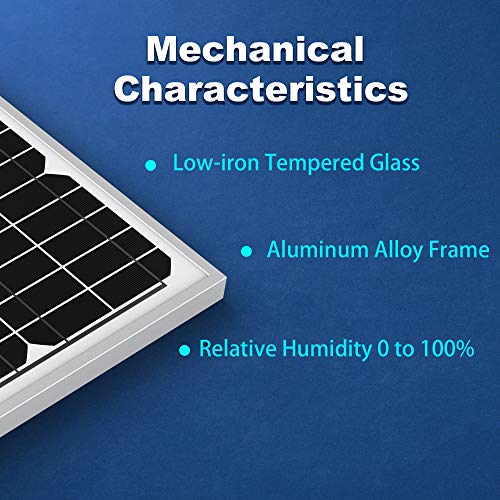 ACOPOWER Mono Solar Panel for 12 Volt Battery Charging, Off Grid, 30W | 30W small solar panel for 12V battery charging, ideal for RV, boat, marine and off-grid applications - size: 30 Watt