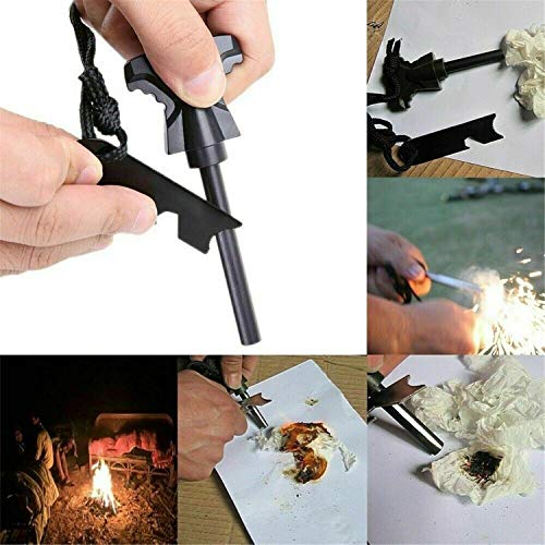 SMT- Sport Camping Outdoor Gear Survival Kit 8 in 1 Portable Foldable Emergency Tools Military Tactical Outdoor Disaster Zombie [P/N: ET-OUTDOOR004-RAW] - color: Black Kit