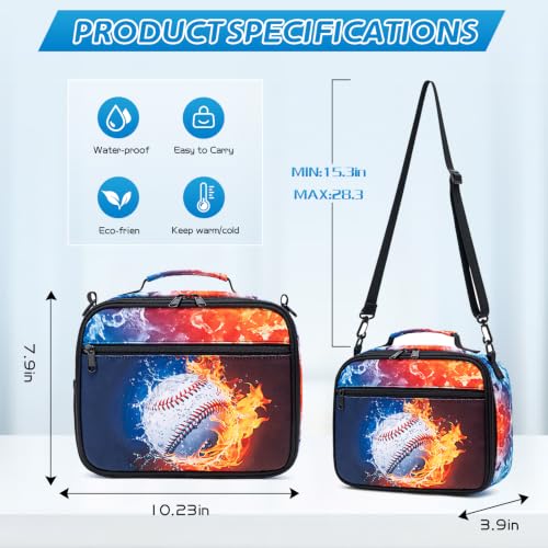 DIGOBAY Insulated Lunch Box for Kids Boys Waterproof Leakproof Lunch Bag - color: Baseball