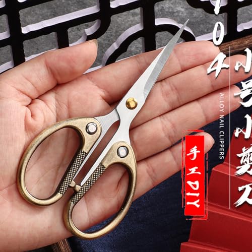5" All Stainless Steel Office Scissors,Ultra Sharp Blade Shears,Sturdy Sharp Scissor for Office Home School Sewing Fabric Craft Supplies Multipurpose Scissors Brassy - color: Brassy, size: 5"