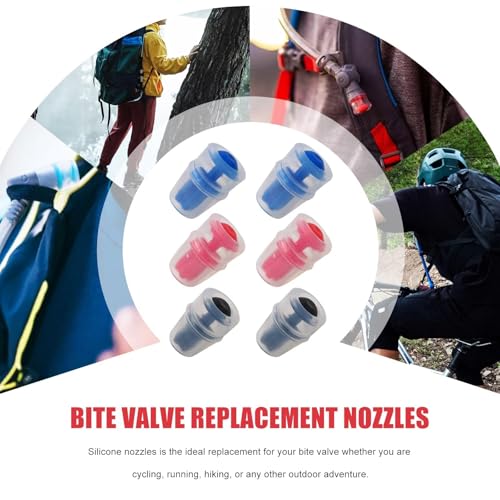 [2025 New] 6-Pack Silicone Bite Valve Replacement Nozzles Compatible with Osprey Hydration Bladders, Hydraulics Bite Valve Replacement for Water Reservoir
