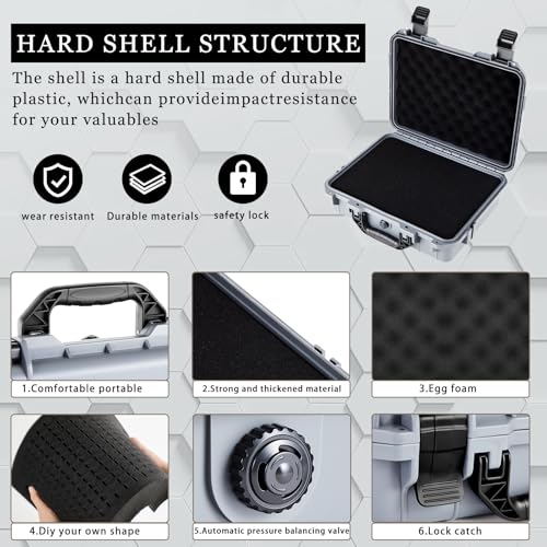 Relaxweex 11.3 x 8.7 x 4.2 Inch Hard Case, Grid Shell, Gray - color: Gray, size: 11.3 x 8.7 x 4.2 Inch, style: Grid Shell