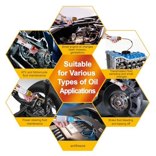 500CC Automotive Fluid Extractor with 39'' Long Hose & ExtensionTubes, Portable Oil Extractor Pump for Oil Change, Large Fluid Pump with Clear Scale & Transparent Body for DIY Maintenance