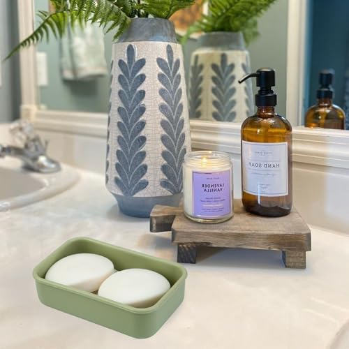 Travel Soap Container, Leakproof Soap Case, Large Shampoo Bar Case Soap Box | with Draining Layer, Slip-Resistant Portable Bar Soap Holder for Travel Camp Gym (Pea Green) - color: Rectangular Pea Green