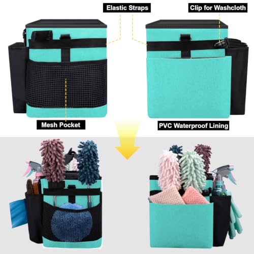 Wearable Large Cleaning Caddy Bag for Housekeepers (Lakeblue) - color: Lakeblue, size: Cleaning Bag