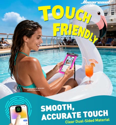 Hiearcool Waterproof Phone Pouch, Waterproof Phone Case, Bright Red 2-Pack | Durable multilayer IPX8 protection; touchscreen access and fit up to 8.9 inches; cruise essentials 2026 for beach and pool - color: 2Bright Red