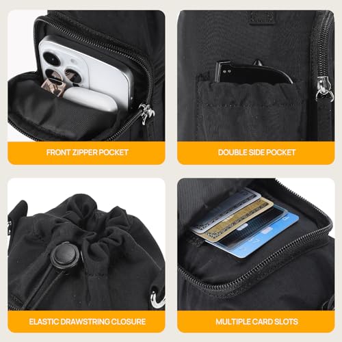 Telena Water Bottle Holder with Strap RFID Crossbody Bags for Women | for Walking, Hiking, Cycling - color: Z-Black