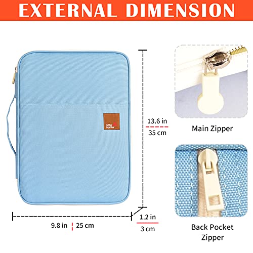 Lanola A4 Document Bags Portfolio Waterproof Business File Holder Travel Gear Organizer Electronics Accessories Bag - color: Light Blue