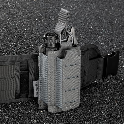 EXCELLENT ELITE SPANKER Tactical Open-Top Single/Double/Triple Molle Mag Pouch for Pistol Mag Pouch Tactical Bag Accessories Holder - color: Grey