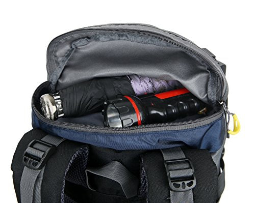 WoneNice 50L(45+5) Waterproof Hiking Backpack Outdoor Daypack w/Rain Cover - color: Black