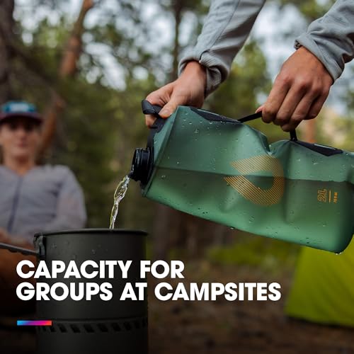 HydraPak Seeker Collapsible Camping Water Storage (3L, Sage Green) - color: Sage Green, size: 3 Liter