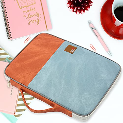 Lanola A4 Document Bags Portfolio Waterproof Business File Holder Travel Gear Organizer Electronics Accessories Bag - color: Khaki and Light Blue