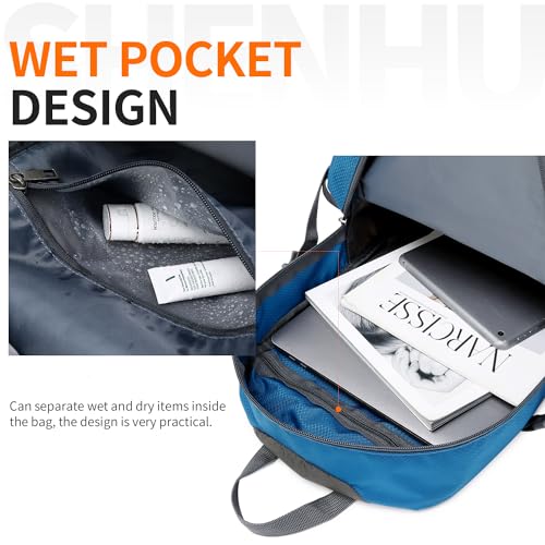 40L Hiking Backpack Lightweight Daypack Waterproof Travel Camping Backpack for Men Women Sport Packable - color: A4-blue