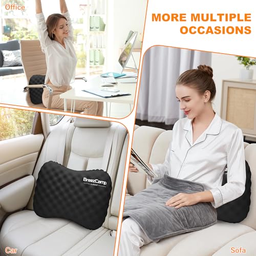 Camping Pillow with Soft Cover, Lightweight Inflatable Pillow for Neck Lumbar Support,Upgrade Backpacking Pillow,Washable Travel Air Pillows for Hiking, Backpacking, Airplane, Beach, Black - color: Black1