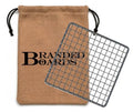 Portable Bushcraft Stainless BBQ Small Cooking Grill Grate & Burlap Hemp Drawstring Bag, Camping, Campfires Backpacking, Hunting & Fishing. (Small Grill & Bag ONLY) - size: Small Grill & Bag