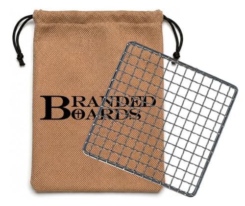 Portable Bushcraft Stainless BBQ Small Cooking Grill Grate & Burlap Hemp Drawstring Bag, Camping, Campfires Backpacking, Hunting & Fishing. (Small Grill & Bag ONLY) - size: Small Grill & Bag