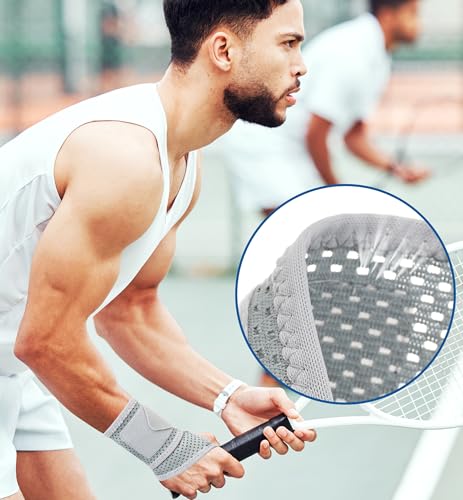 HiRui 2-Pack Ultra-Thin Mesh Wrist Wraps - Breathable, Adjustable Wrist Support for Workouts & Daily Use - Unisex Wrist Brace for Pain Relief, Tendonitis, Carpal Tunnel - One Size Fits All (Gray) - color: Gray