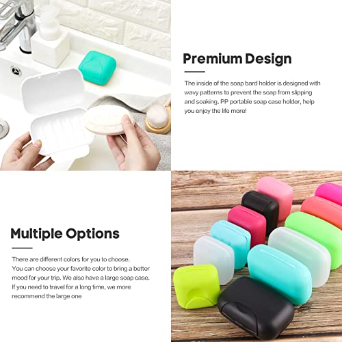 2 Pcs Plastic Soap Case Holder Container Box Home Outdoor Hiking Camping Travel Clear - color: Clear