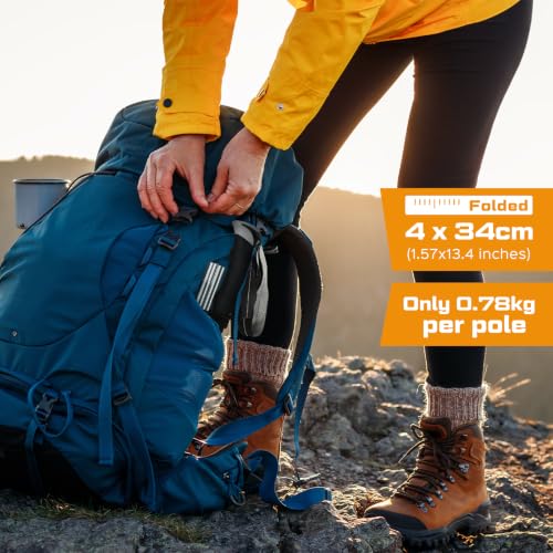 Covacure Hiking Poles Collapsible Lightweight-Aluminum 7075 Trekking Poles - color: Grey