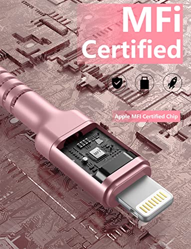 iPhone Charger 6FT 2Pack, Lightning Cable [Apple MFi Certified] iPhone Fast | Charging Cord Compatible with iPhone 14/13/12/11 Pro Max/XS MAX/XR/8/7/Plus/6S/6/SE/5S/iPad (Pink) - color: Pink, size: 6FT, style: USB A to Lightning