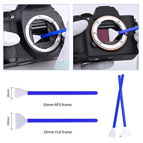 K&F CONCEPT Professional Lens Cleaning Kit for DSLR & Mirrorless Cameras with APS-C/Full-Frame Sensor Cleaning Swabs/Lens Cleaner/Gloves/Camera Blower/Lens Pen Brush/Microfiber Cloths/Carrying Case