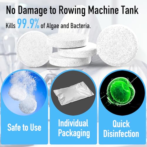 Water Purification Tablets for Rowing Machines, Bulk Pack for Home & Gym Use | Long-Lasting Tank Cleaner, Odor Removal & Eco-Friendly Water Treatment (20)