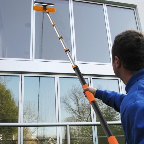 AgiiMan 18FT Reach Telescoping Pole - 3 to 12FT Extension Pole, Portable Aluminum Telescoping Rod with Easy Flip Lock, Paint Roller Extension Poles, Window Cleaning - size: 3FT-12FT