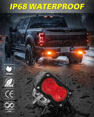 Red LED Pods 3" 40W Diffused CREE LED Pod Lights | Red LED Chase Light Bars Fishing Hunting Emergency Safety Signal Trailer Lights for Truck Pickup Tractor Van Boat UTV - color: Red