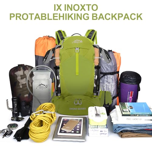 IX INOXTO Hiking Backpack, 26L/40L Waterproof Hiking Daypack with 3L Water Bladder and Rain Cover, Lightweight Travel Camping Backpack for Men Women (Fruit Green) - color: Fruit Green