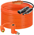 Solar Connector to DC 8mm Adapter Cable 25FT, 12AWG + 14AWG Tinned Copper Wire with DC7909 to DC8020 Adapter, Heavy Duty Charging Cable for Portable Power Station, RV, Outdoor Camping - size: 25FT