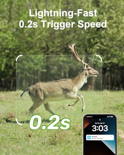 4G LTE Cellular Trail Camera with SIM, Solar, 2K 360° PTZ, No WiFi | Live View, Color Night Vision, Motion Detection, Camouflage, Hunting, Wildlife, Remote App View, Solar Powered, Waterproof