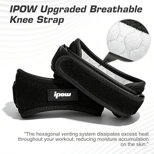 IPOW Patella Tendon Knee Strap 2 Pack Knee Pain Relief & Patella Stabilizer Knee Strap, Patellar Tendon Support Strap, Knee Brace for Running, Hiking, Soccer, Basketball, Jumpers Knee, Tennis, Volleyball & Squats - color: Black-2026 Style