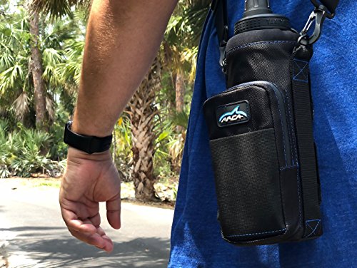Arca Gear 40 oz Hydro Carrier - Insulated Water Bottle Sling w/Carry Handle, Shoulder Strap, Wallet and Two Pouches - The Perfect Flask Accessory - Black - color: Black