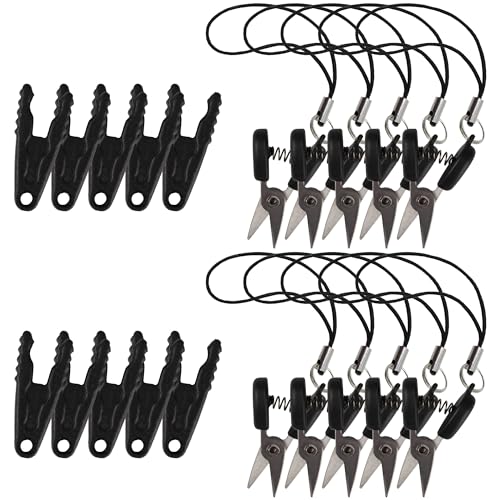 JubileeYarn Itty Bitty Snippy Portable TSA Compliant Keychain Scissors - Atomic Black - 10 Scissors - color: Atomic Black, size: 10 Pairs